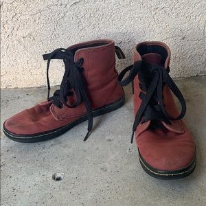 Burgundy Canvas Doc Martens